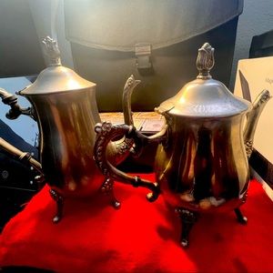 Silver plated vintage tea pots